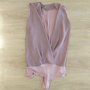 Deep V Pink Bodysuit